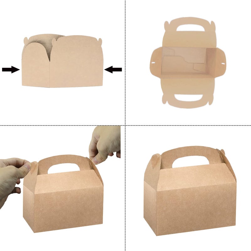 Xxcxpark 24 PCS Brown Kraft Gift Boxes 6.25x3.5x3.5, Decorative Party Favor Gift Packaging Box with Lid for DIY Crafting, Cube, Cupcake, Kraft Present Boxes for Birthday, Wedding, Anniversary - Image 4
